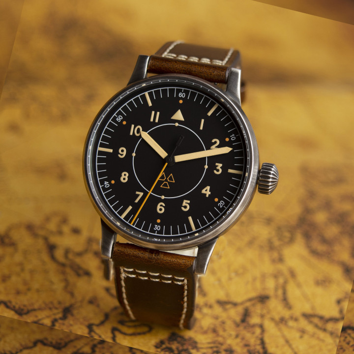 HRUODLAND F013 Radiation Flieger RAD-AUX Automatic Mechanical Watch 42mm Sapphire 10Bar