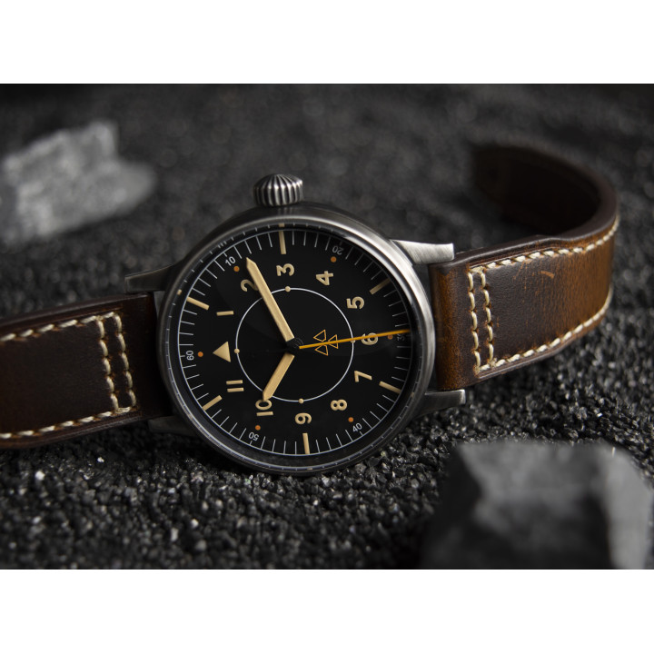 HRUODLAND F013 Radiation Flieger RAD-AUX Automatic Mechanical Watch 42mm Sapphire 10Bar