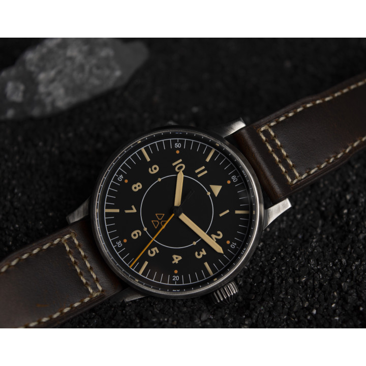 HRUODLAND F013 Radiation Flieger RAD-AUX Automatic Mechanical Watch 42mm Sapphire 10Bar