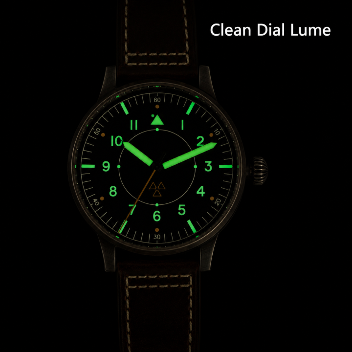 HRUODLAND F013 Radiation Flieger RAD-AUX Automatic Mechanical Watch 42mm Sapphire 10Bar