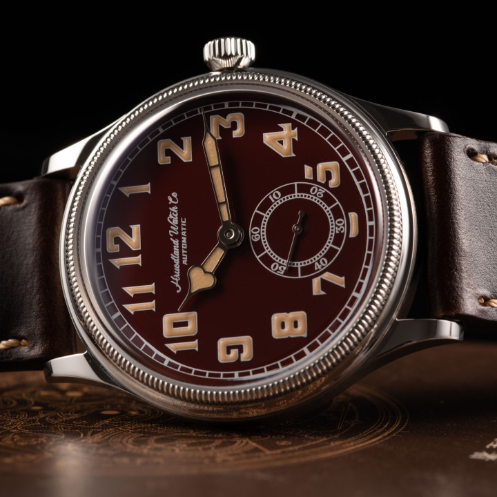 HRUODLAND F027 ST1701 Automatic 38mm Black/Red/Coffee