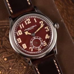 HRUODLAND F027 ST1701 Automatic 38mm Black/Red/Coffee