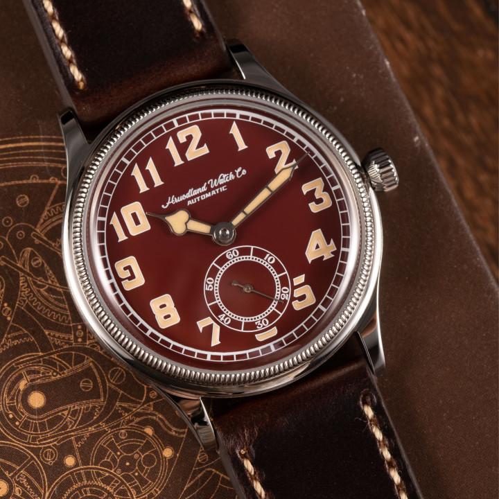 HRUODLAND F027 ST1701 Automatic 38mm Black/Red/Coffee