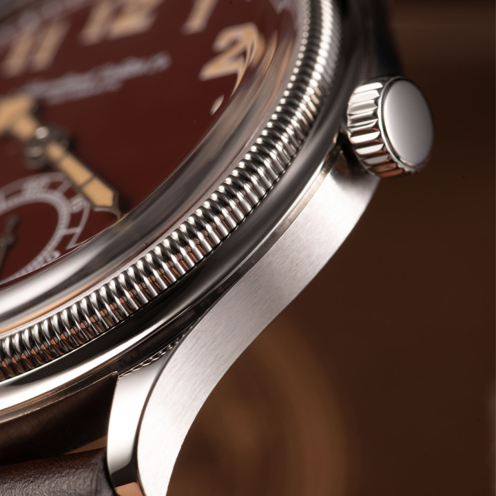 HRUODLAND F027 ST1701 Automatic 38mm Black/Red/Coffee