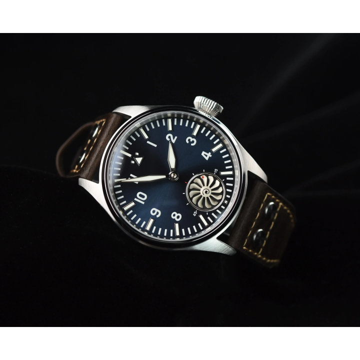 Hruodland F016 2025 new pilot ST3620 men's manual mechanical watch 43MM sapphire waterproof 10Bar BGW-9