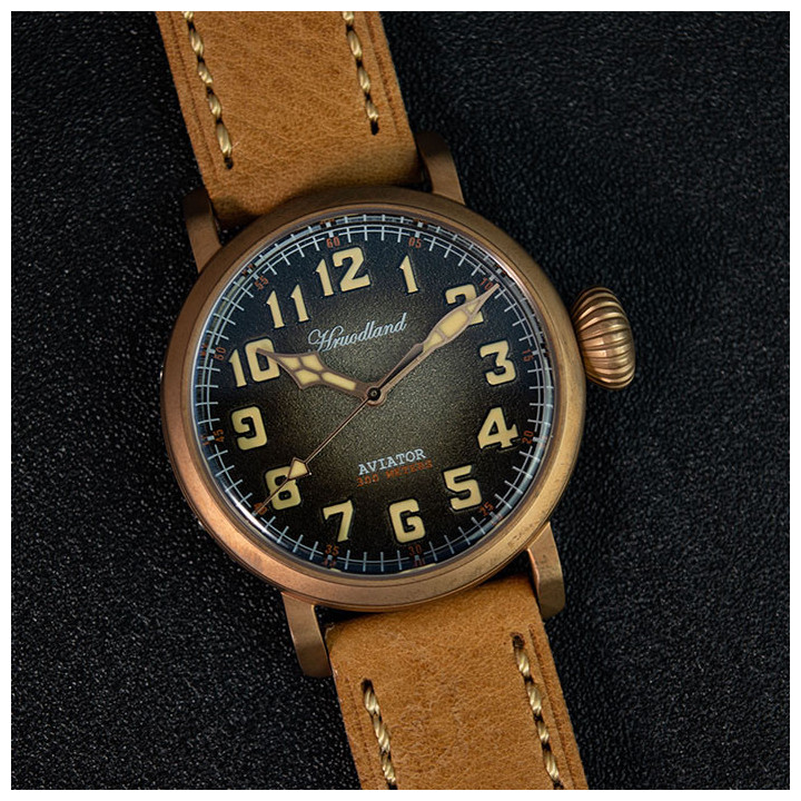 HRUODLAND F004 Bronze Pilot Watch PT5000 SW200