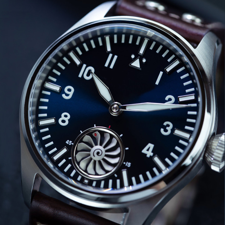 Hruodland F016 2025 new pilot ST3620 men's manual mechanical watch 43MM sapphire waterproof 10Bar BGW-9