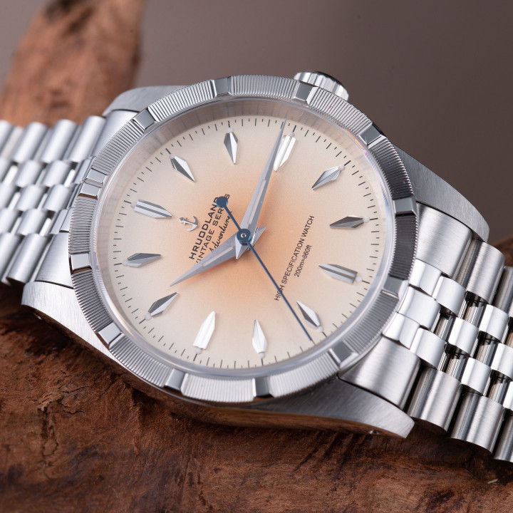 Hruodland F034 2026 New Retro Men's Automatic Mechanical Watch 36MM PT5000 Stainless Steel Waterproof 20Bar Sapphire Glass BGW-9