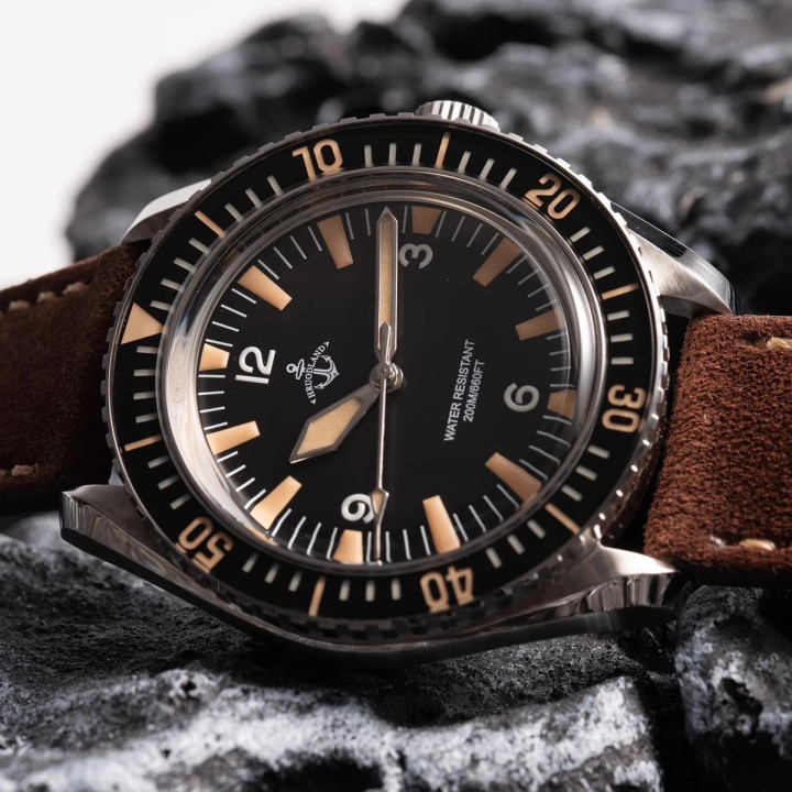 HRUODLAND F025 Retro Sharkmaster 20ATM Automatic Watch 42mm K1 Mineral Glass
